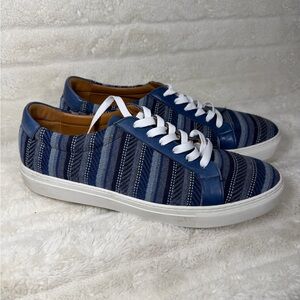 TAFT THE SNEAKER IN STRIPES Shoes Blue Men’s Made In Spain Sneakers EU 45 US 12